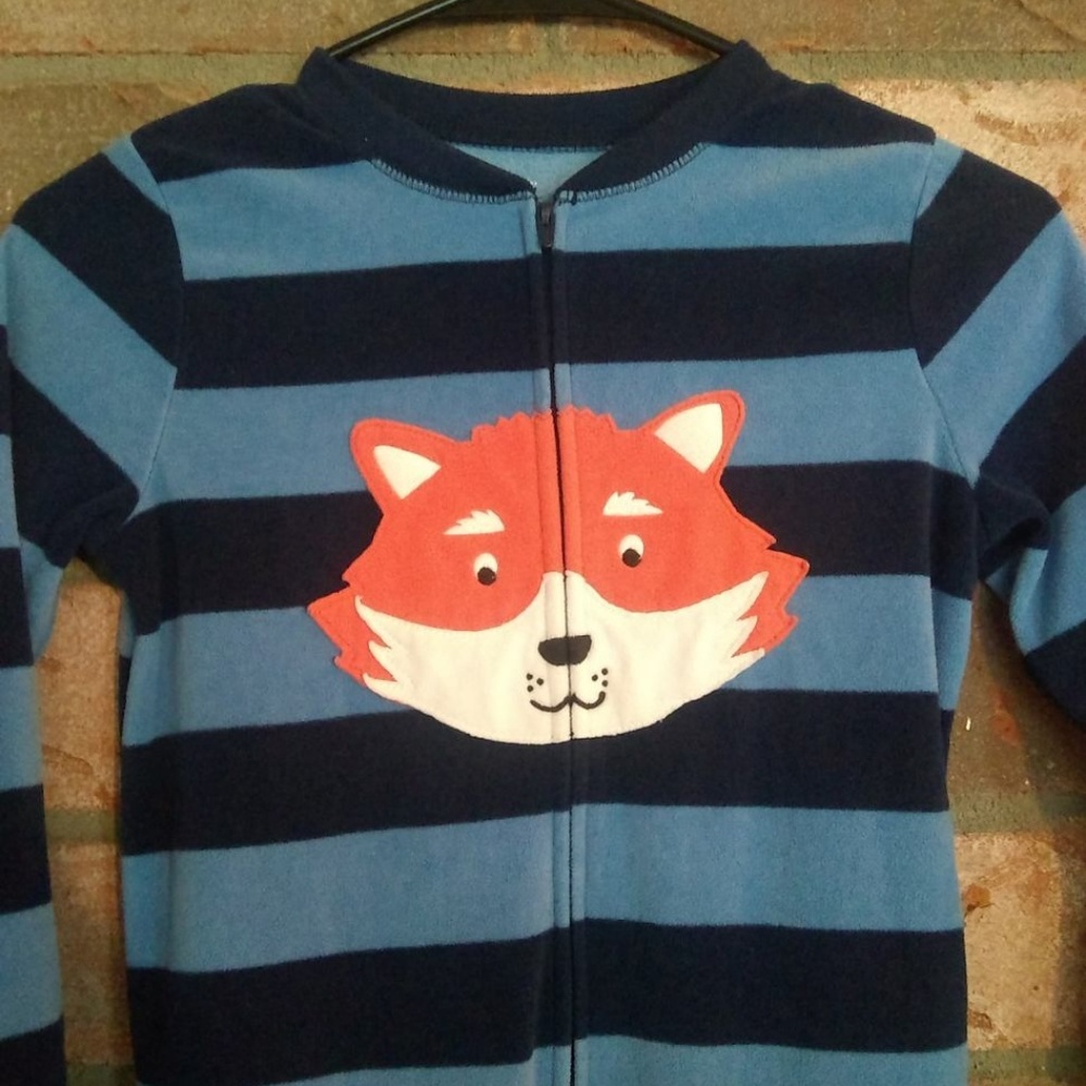 Boy microfleece footed pajamas.
